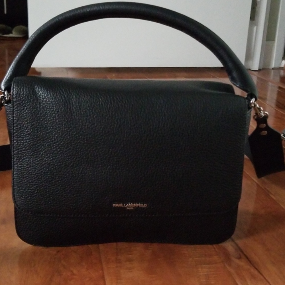 Karl Lagerfeld leather black crossbody bag
